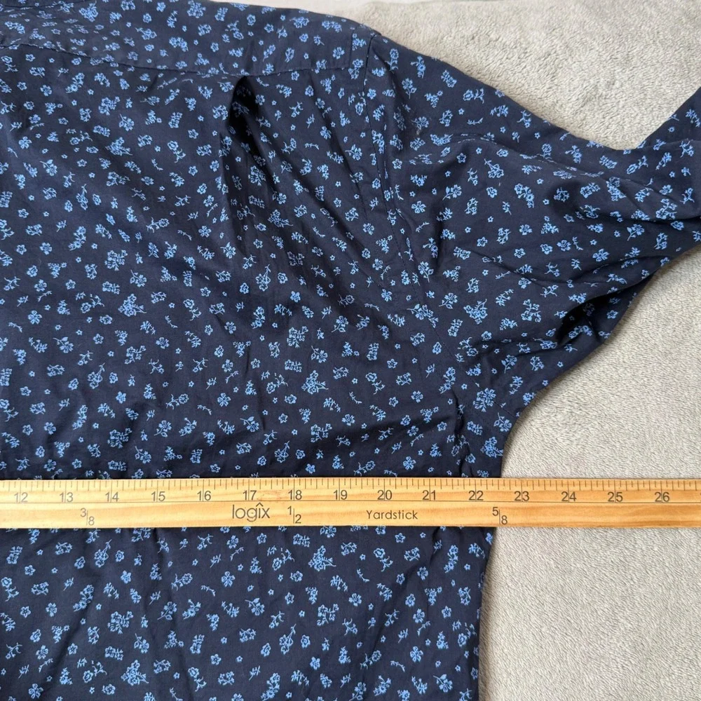 Polo Ralph Lauren Slim Fit All Over Floral Print Button Shirt Men L Blue‎ Pony